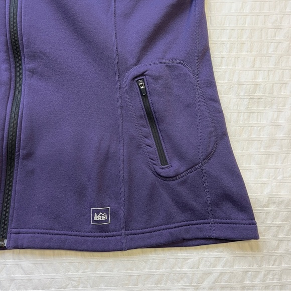 REI Polartec Power Stretch Purple Fleece Zip Up Vest, M - Picture 8 of 15